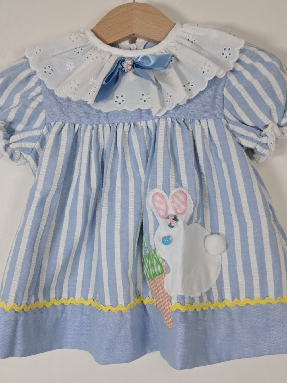 Vintage Design By Good Lad Easter Spring Dress Infant Size 6-9 Months Blue White